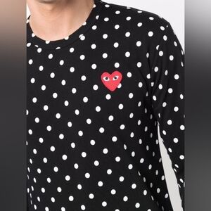 Comme des Garçons PLAY Black & White Polka Dot Long Sleeve T-Shirt